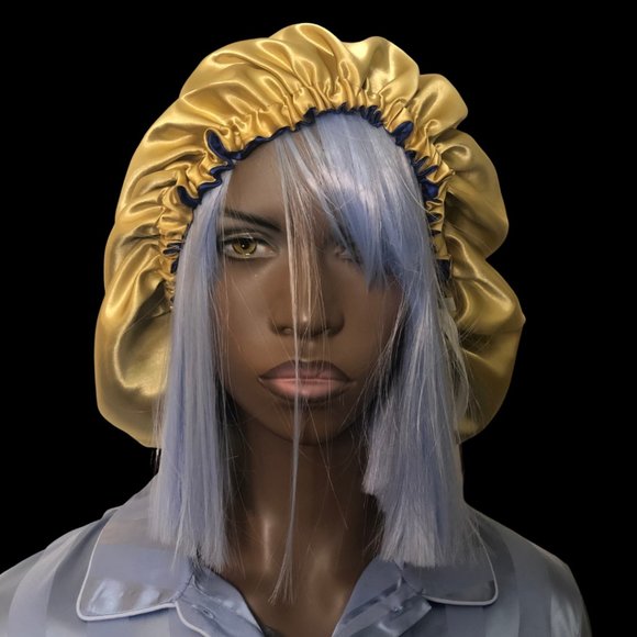 Satin Fully Reversible Bonnet - Blue/Yellow - Picture 3 of 3